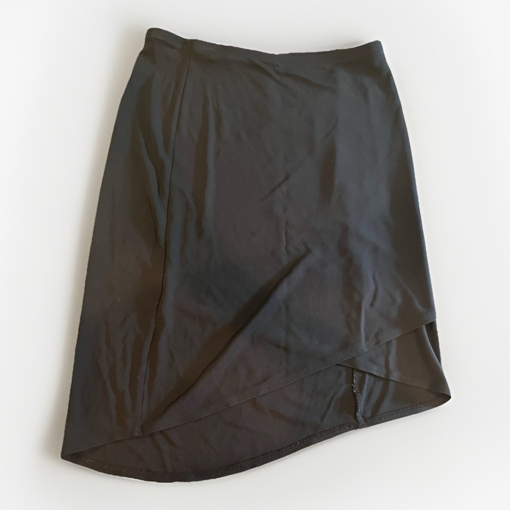 Express High Waisted Black Draped‎ Midi Skirt - SZ XS 00
